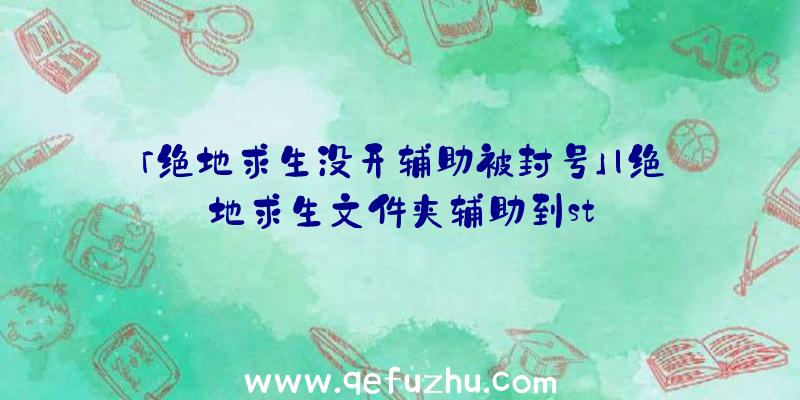 「绝地求生没开辅助被封号」|绝地求生文件夹辅助到st